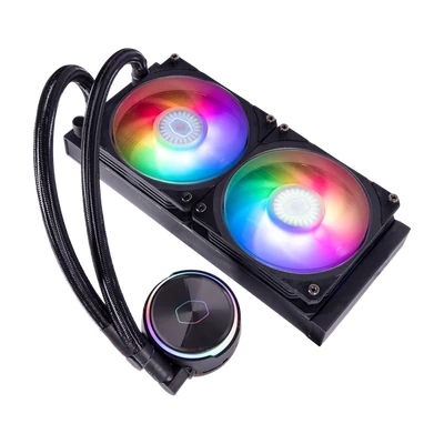 COOLER MASTER CPU hűtő MASTERLIQUID PL240 FLUX (vízhűtés), ARGB, LGA1700 támogatással, fekete
