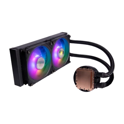 COOLER MASTER CPU hűtő MASTERLIQUID PL240 FLUX (vízhűtés), ARGB, LGA1700 támogatással, fekete
