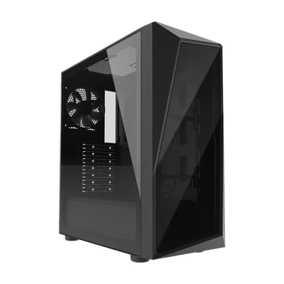 COOLER MASTER Ház, Mid Tower ATX CMP 520L, 1db Ventilátorral, Tápegység nélkül, Edzett üveg, fekete