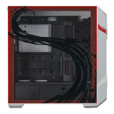 COOLER MASTER Ház Midi ATX MasterBox TD500 MESH V2 RYU, 4db ARGB Ventilátorral, Tápegység nélkül, Edzett Üveg, fehér