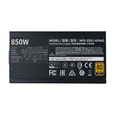 COOLER MASTER Tápegység Moduláris, MWE 850W, 12cm, 80+ Gold V2