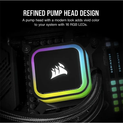 CORSAIR CPU hűtő iCUE H100i RGB ELITE (vízhűtés), 2 Ventilátoros, LGA1700 támogatással, fekete