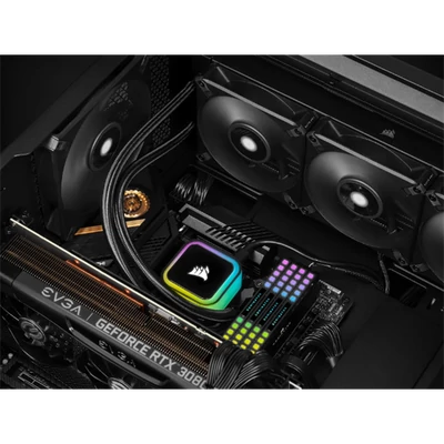 CORSAIR CPU hűtő iCUE H115i RGB ELITE (vízhűtés), 2 Ventilátoros, LGA1700 támogatással, fekete