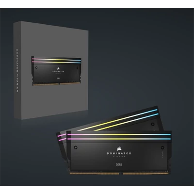 CORSAIR Memória DOMINATOR TITANIUM RGB DDR5 32GB 4800MHz CL32, INTEL (Kit of 2), fekete