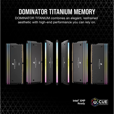 CORSAIR Memória DOMINATOR TITANIUM RGB DDR5 64GB 4800MHz CL36, INTEL (Kit of 4), fekete