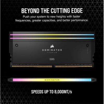 CORSAIR Memória DOMINATOR TITANIUM RGB DDR5 64GB 4800MHz CL36, INTEL (Kit of 4), fekete