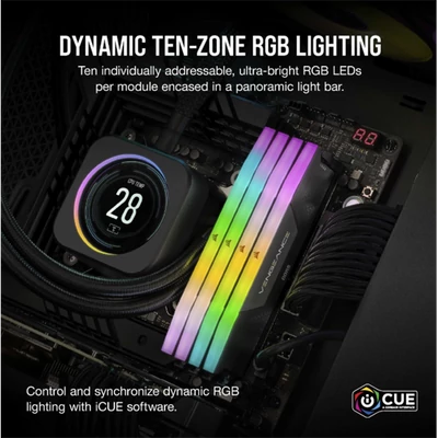CORSAIR Memória VENGEANCE RGB DDR5 64GB 4800MHz CL32 INTEL (Kit of 2), fekete