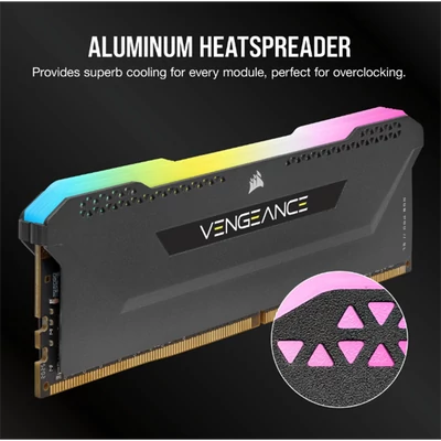 CORSAIR Memória VENGEANCE RGB PRO DDR4 16GB 3200MHz C16 (Kit of 2), fekete