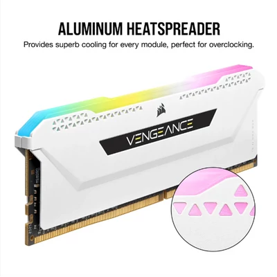 CORSAIR Memória VENGEANCE RGB PRO DDR4 16GB 3600MHz C18 SL (Kit of 2), fehér