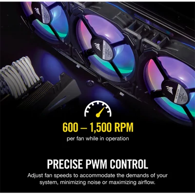 CORSAIR Rendszerhűtő Ventilátor, LL120 RGB LED, 12cm, fekete