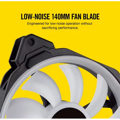 CORSAIR Rendszerhűtő Ventilátor, LL140 RGB, 14cm, fekete