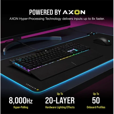 CORSAIR Vezetékes Billentyűzet Gaming, K70 RGB PRO, Mechanikus, CHERRY MX Red switch, Alumínium keret, US, szürke