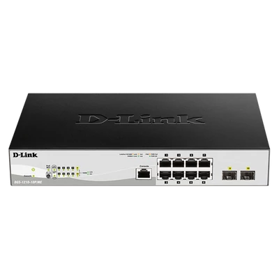 D-LINK Switch 8x1000Mbps (8xPOE) + 2xGigabit kombó SFP Menedzselhető Rackes (Metro), DGS-1210-10P/ME/E