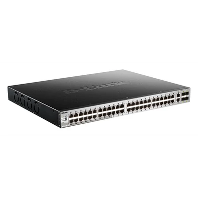 D-LINK Switch 48x1000Mbps (48xPOE) + 2xGigabit + 4xGigabit SFP+ Menedzselhető Rackes, DGS-3130-54PS/E