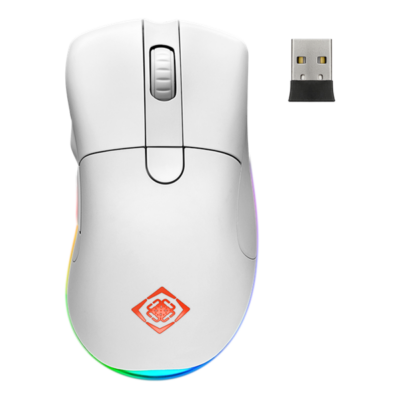 DELTACO GAMING Egér GAM-107-W, WM90 Wireless Gaming Mouse, 16,000 DPI, 46h Battery Life, 2.4GHz USB Receiver, White