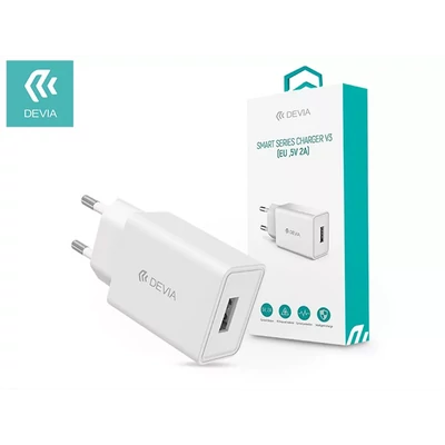 DEVIA SMART USB HÁLÓZATI TÖLTŐ ADAPTER - SMART SERIES CHARGE V3 - 5V/2A - WHITE