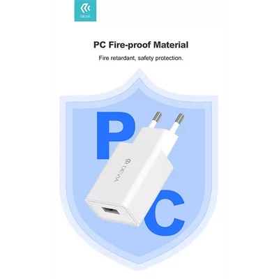 DEVIA SMART USB HÁLÓZATI TÖLTŐ ADAPTER - SMART SERIES CHARGE V3 - 5V/2A - WHITE