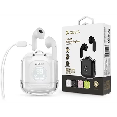 DEVIA ST399299 TWS-M6 BLUETOOTH SZTEREÓ FÜLHALLGATÓ V5.3 + TÖLTŐTOK-FEHÉR