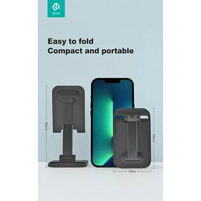 DEVIA UNIVERZÁLIS ASZTALI TELEFON/TABLET TARTÓ - DESKTOP FOLDING STAND FORPHONE - FEKETE