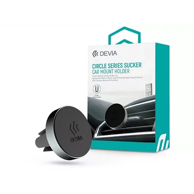DEVIA UNIVERZÁLIS SZELLŐZŐRÁCSBA ILLESZTHETŐ MÁGNESES AUTÓS TARTÓ - CIRCLESERIES SUCKER CAR MOUNT HOLDER - SZÜRKE/FEKETE