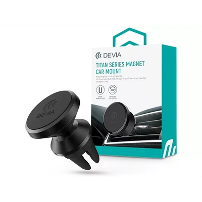 DEVIA UNIVERZÁLIS SZELLŐZŐRÁCSBA ILLESZTHETŐ MÁGNESES AUTÓS TARTÓ - TITAN SERIES MAGNET CAR MOUNT - FEKETE