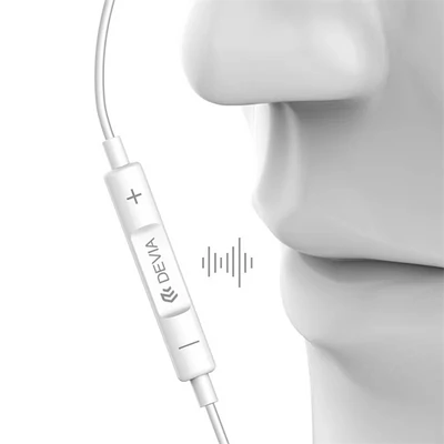 DEVIA UNIVERZÁLIS SZTEREÓ FELVEVŐS FÜLHALLGATÓ - LIGHTNING - STAR SERIES EARBUDS LIGHTNING EARPHONE - FEHÉR