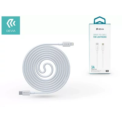 DEVIA USB TYPE-C - LIGHTNING ADAT- ÉS TÖLTŐKÁBEL 1 M-ES VEZETÉKKEL - SMART SERIES PD CABLE FOR LIGHTNING - 3.0A - WHITE