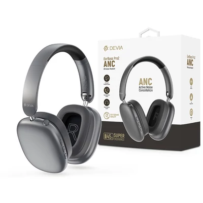 Devia EarBass Pro2 ANC Bluetooth sztereó fejhallgató beépített mikrofonnal - szürke