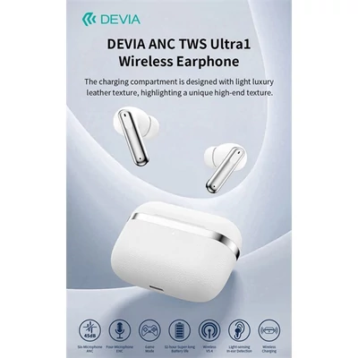 Devia TWS-Ultra1 ANC Bluetooth sztereó headset - fekete