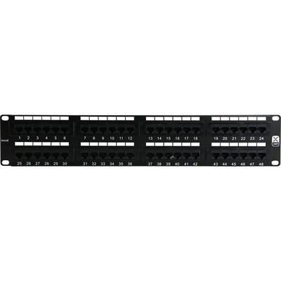 EXCEL Patch Panel Cat.5e UTP 48 portos 2U, fekete