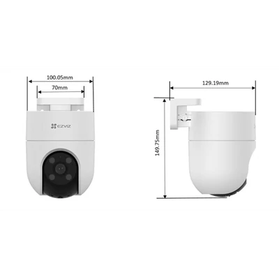 EZVIZ H8C 2K kültéri kamera színes éjszakai látás, 360 fok panoráma látás, sziréna, fény, kétirányú beszéd, 512GB
