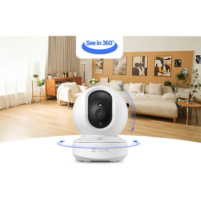 EZVIZ TY1 2K+ 4 MP beltéri kamera, 360°panoráma nézet, járőr mód, színes éjszakai kép, automata zoom, zajészlelés