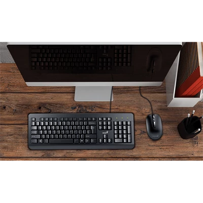 GENIUS Vezetékes Billentyűzet + egér KM-160 USB HUN Fekete