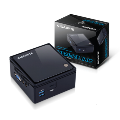 GIGABYTE PC BRIX, Intel Celeron J3160 2.24 GHz, HDMI, LAN, WIFI, Bluetooth, 2,5" HDD hely, USB 3.0