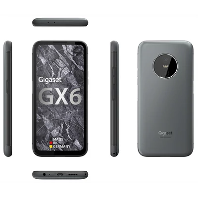 GIGASET GX6 okostelefon, 6,6”, 5G, Bt5.2, NFC, 6/128GB, IP68 víz- és porálló, Dual SIM, Android 12, kivehető akku,szürke