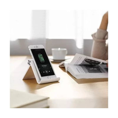 HAFFNER UNIVERZÁLIS ASZTALI ÁLLVÁNY TELEFON VAGY TABLET KÉSZÜLÉKHEZ, FEHÉR