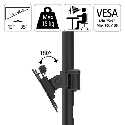 HAMA 118494, MONITORKAR DUPLA, FULL MOTION, 100X100, 2*35"-IG, FEKETE