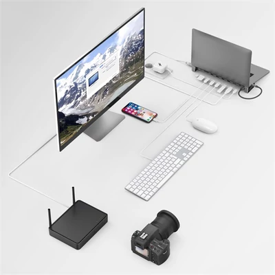 HAMA 200103, USB TYPE-C 9 IN 1 DOKKOLÓ ADAPTER (4x USB3.1, HDMI, LAN, USB-C, PD, SD)