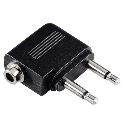 HAMA 43357, Repülőgép jack adapter; 2x3,5mm jack monó-3,5mm jack sztereó