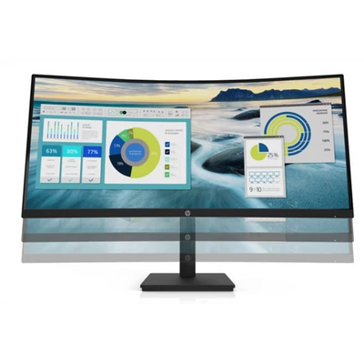 HP monitor P34hc G4 34" AG ívelt 3440x1440, 21:9, 3500:1, 250cd, 5ms, HDMI, Displayport, fekete