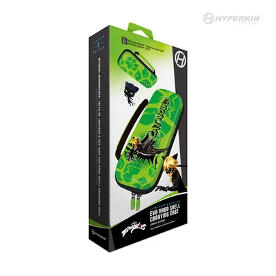 HYPERKIN Miraculous EVA Nintendo Switch/Switch OLED/Switch "Fekete macska" Erősített utazótok, Zöld