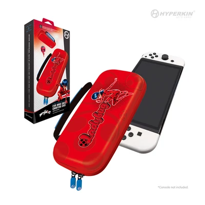 HYPERKIN Miraculous EVA Nintendo Switch/Switch OLED/Switch "Katicabogár" erősített utazótok, Piros