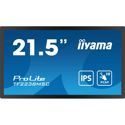 IIYAMA touch IPS monitor 21.5" TF2238MSC-B1, 1920x1080, 16:9, 525cd/m2, 5ms, DP/HDMI//USB, hangszóró,  open frame