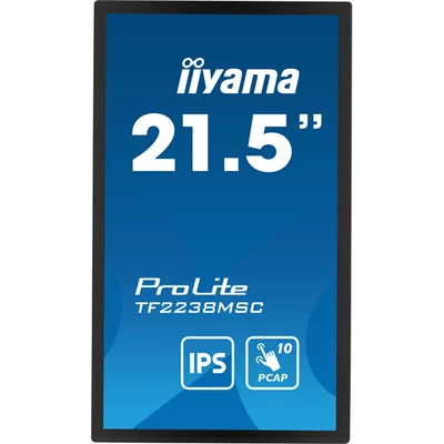 IIYAMA touch IPS monitor 21.5" TF2238MSC-B1, 1920x1080, 16:9, 525cd/m2, 5ms, DP/HDMI//USB, hangszóró,  open frame