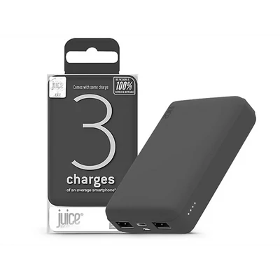 JUICE UNIVERZÁLIS HORDOZHATÓ, ASZTALI AKKUMULÁTOR TÖLTŐ - ECO 3 POWER BANK - 2XUSB +TYPE-C - 10.000 MAH - SZÜRKE