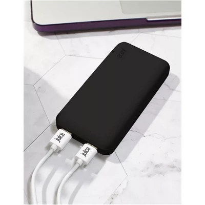 JUICE UNIVERZÁLIS HORDOZHATÓ, ASZTALI AKKUMULÁTOR TÖLTŐ - ECO 5 POWER BANK - 2XUSB +TYPE-C - 15.000 MAH - FEKETE