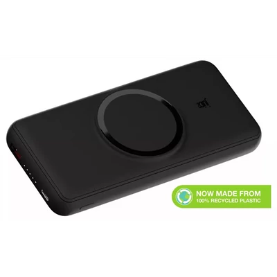 JUICE UNIVERZÁLIS HORDOZHATÓ, ASZTALI AKKUMULÁTOR TÖLTŐ - ECO 7 MAGTEC POWER BANK - USB + TYPE-C - 20.000 MAH - FEKETE