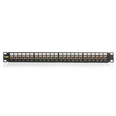 KELINE Patch Panel CAT.6 UTP 24 portos 1U Modular, Fekete