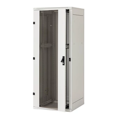 KELINE hálózati álló rack szekrény - 19" 32U 800x800 Biztonsági levehető üvegajtóval, max teherbírás:800kg, Szürke