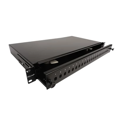 KELINE optikai patch panel kihúzható, 1U, 24xST, FC toldó számára